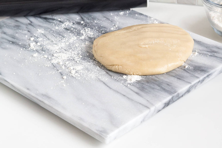 Fox Run Marble Pastry Board, White, 16"x 12"