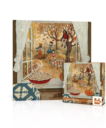 Autumn's Window Mini - 100 Piece Mini Puzzle