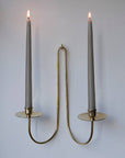 Double Arm Brass Candle Holder