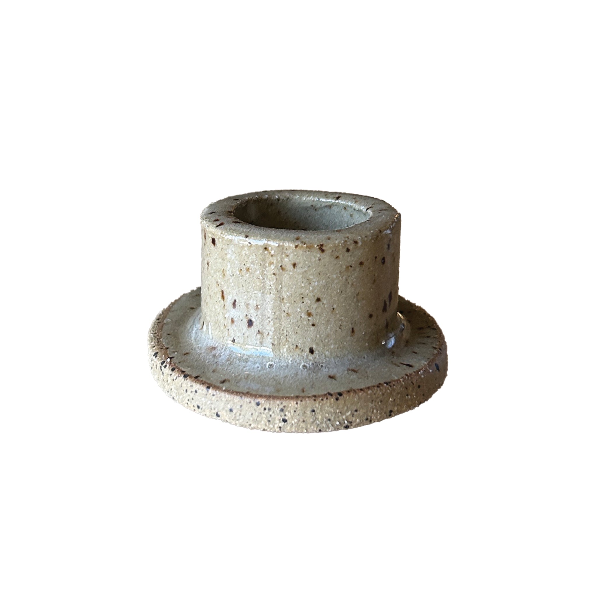 Ceramic Speckled Candlestick Holder