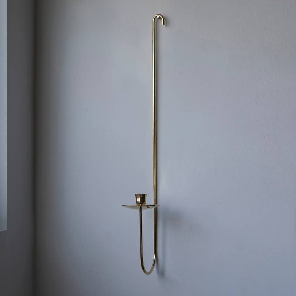 Single Arm Brass Candle Holder