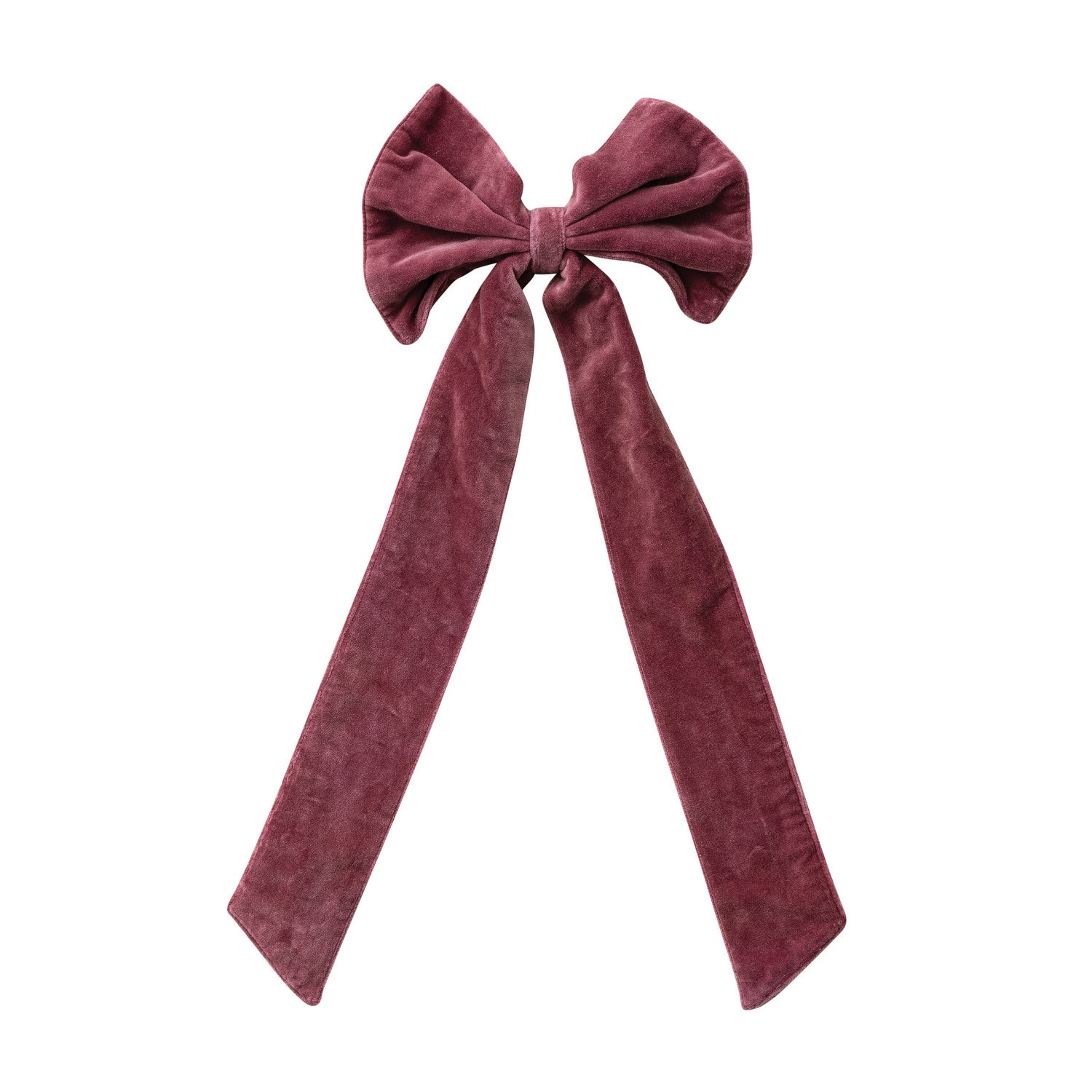 Cotton Velvet Clip-on Bow, Burgundy