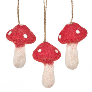 Red Toadstool Felted Handmade Ornament