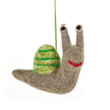 Shelby the Snail Felted Handmade Ornament